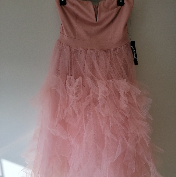 Dusty blush rose tulle midi dress - Picture 1 of 9